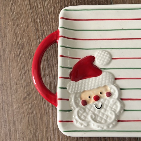 NWOT! Christmas Santa 🎅 Oblong Platter w/ handles. Gorgeous!! - Picture 5 of 7